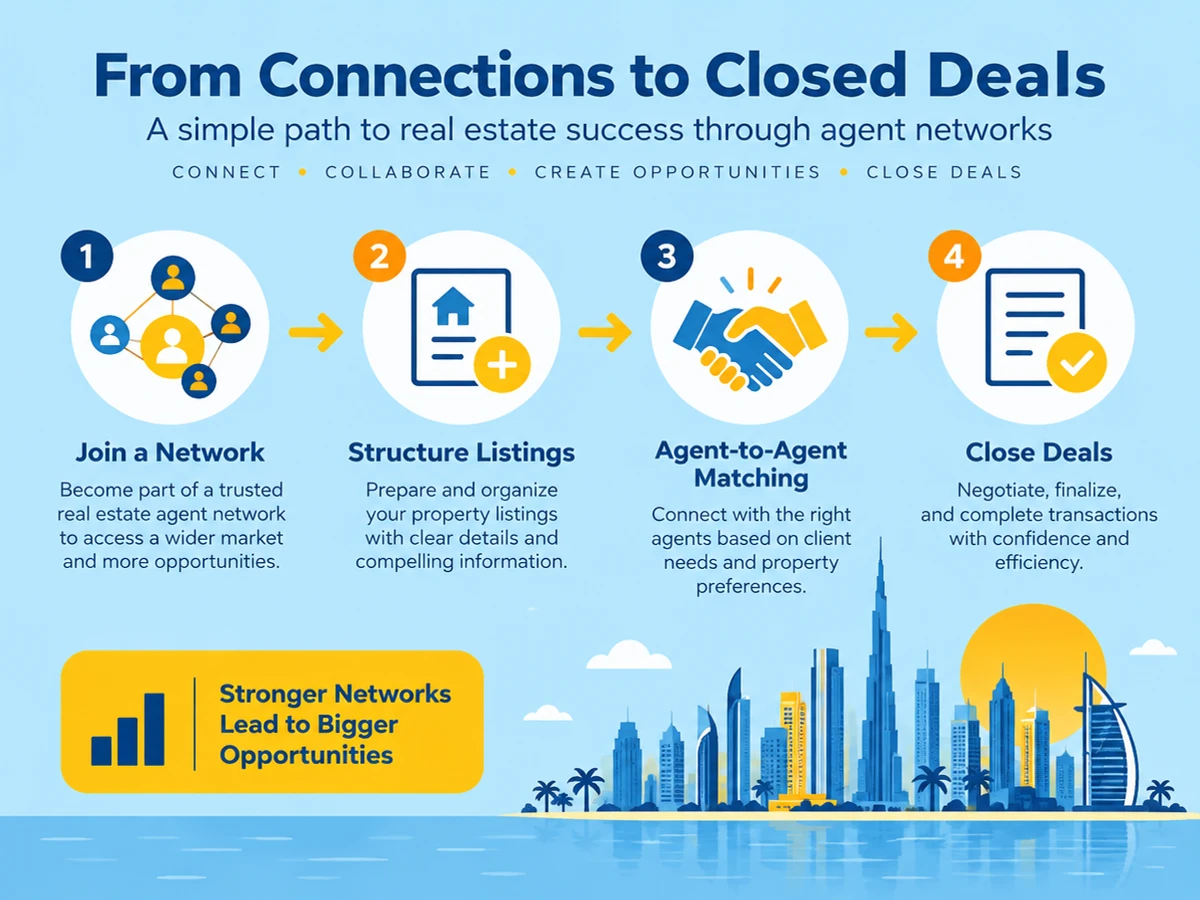 How to Use Dubai Real Estate Agent Networks to Close Deals Faster (2026 Step-by-Step Guide)