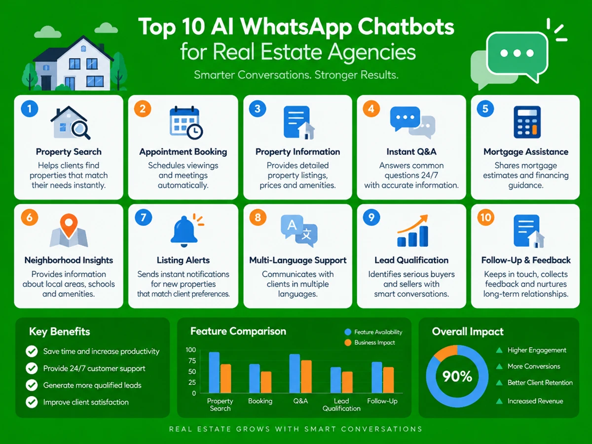 10 Best AI WhatsApp Chatbots for Real Estate Agencies in 2026