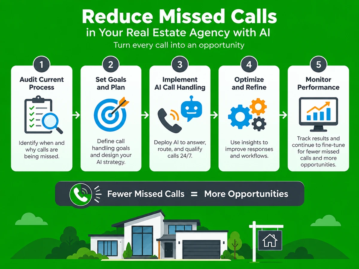 How to Reduce Missed Calls in Your Real Estate Agency with AI (2026) - Step-by-Step Guide