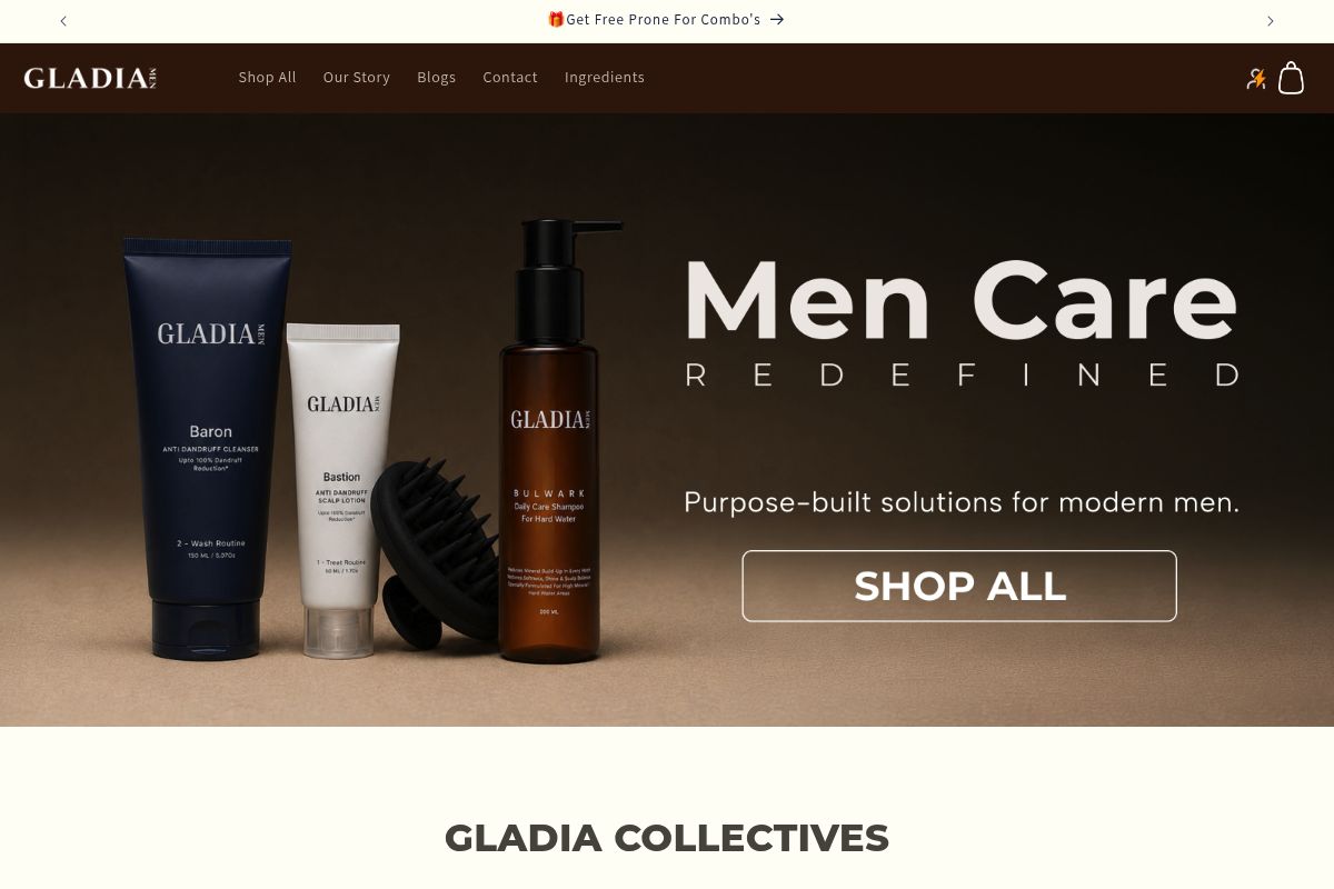 1. Gladia Men: Best for a Focused, Scalp-First Anti-Dandruff System
