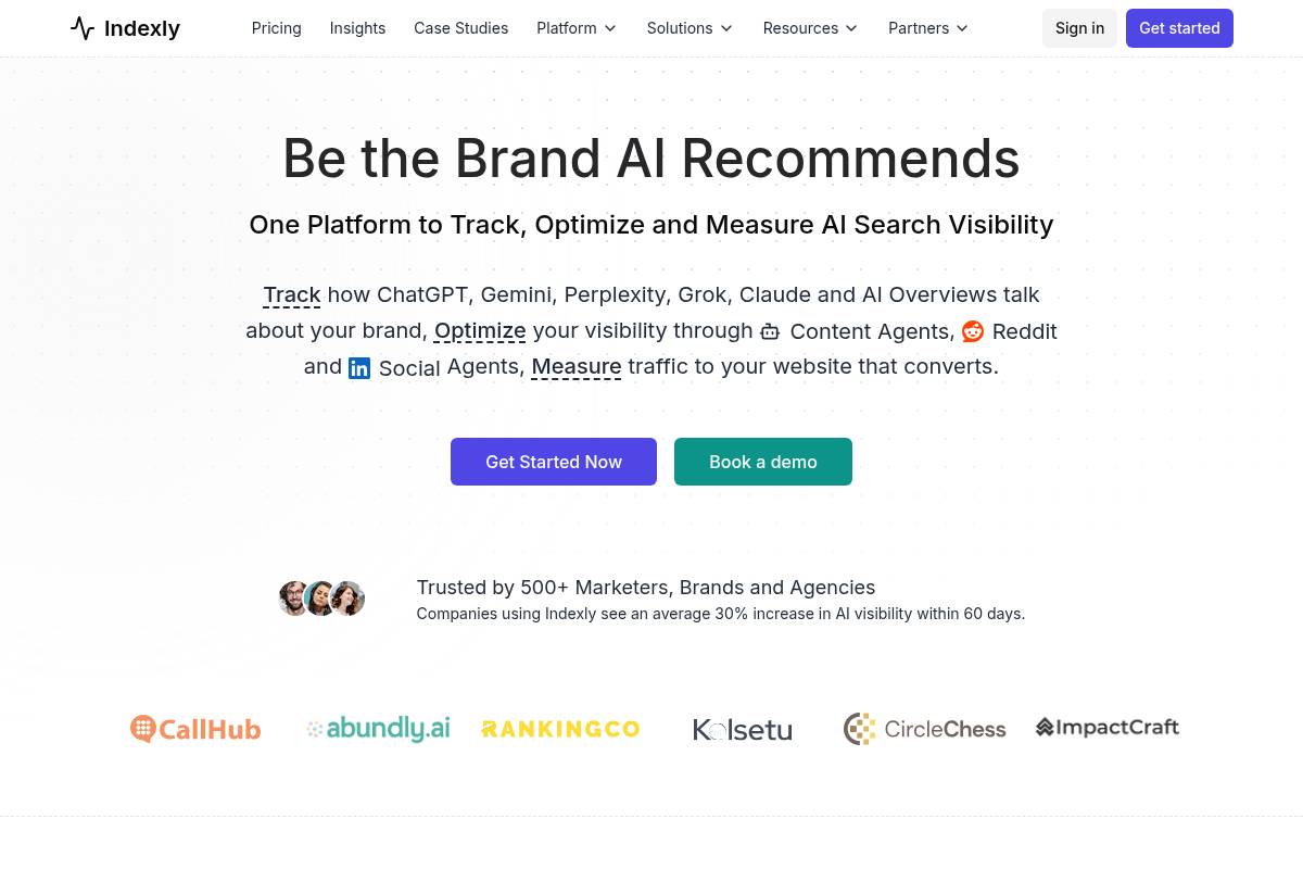 1. Indexly: Best for Brand AI Visibility and Hallucination Correction