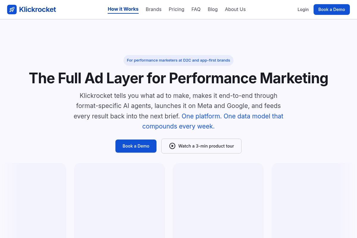 1. Klickrocket: Best for End-to-End AI Creative Generation and Ad Intelligence