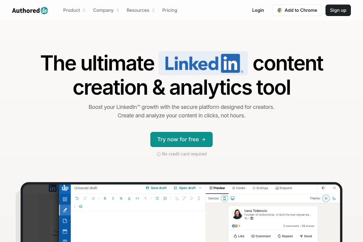 10. AuthoredUp — Best for LinkedIn Formatting, Scheduling, and Analytics