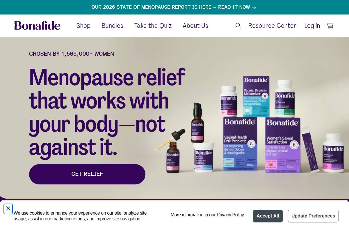 10. Bonafide Health: Best for Menopause-Specific, Hormone-Free Symptom Relief