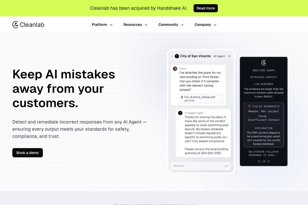 10. Cleanlab: Best for Enterprise Data Trustworthiness Scoring