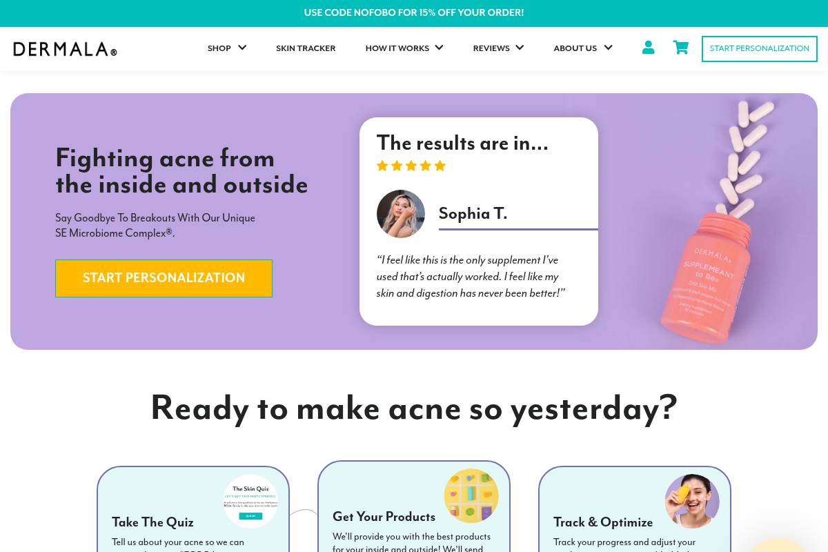 10. Dermala SUPPLEMEANT to Be: Best for Acne-Specific Prebiotic-Probiotic Stacking