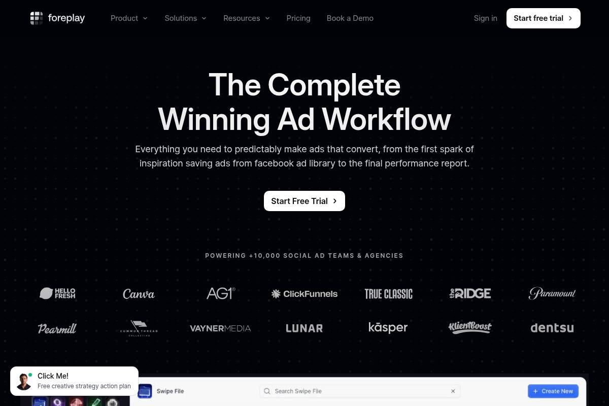 10. Foreplay: Best for Swipe Files, Competitor Tracking, and Ad Briefs