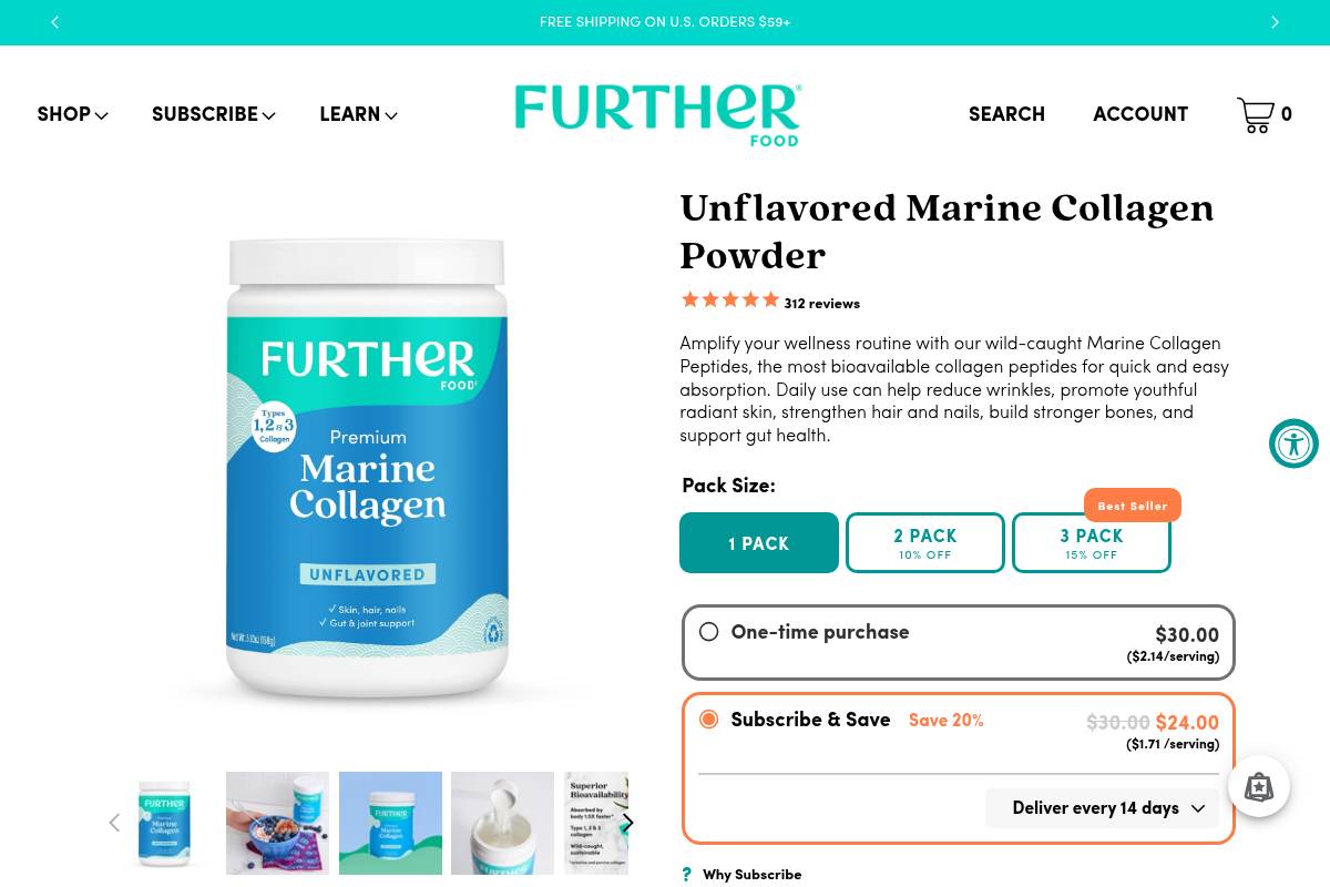 10. Further Food Marine Collagen — Best for Pescatarian-Friendly High-Bioavailability Collagen