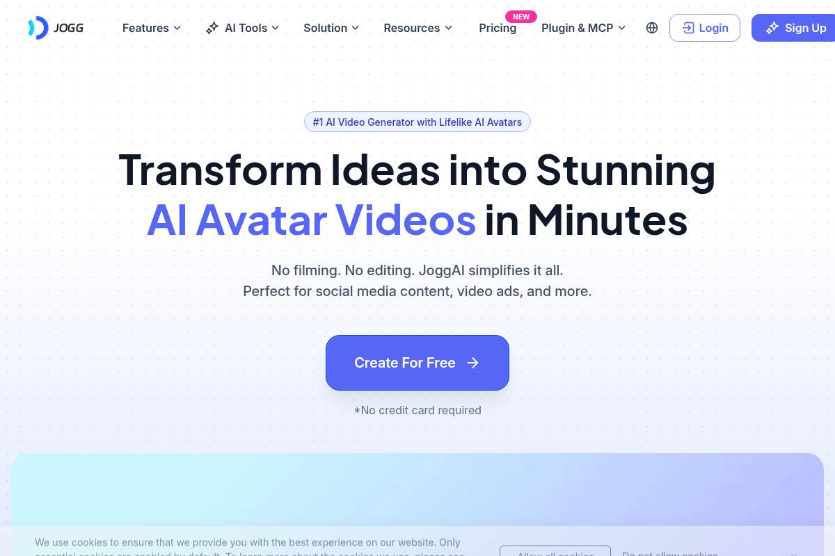 10. Jogg AI: Best for Budget URL-to-Video UGC-Style Ads