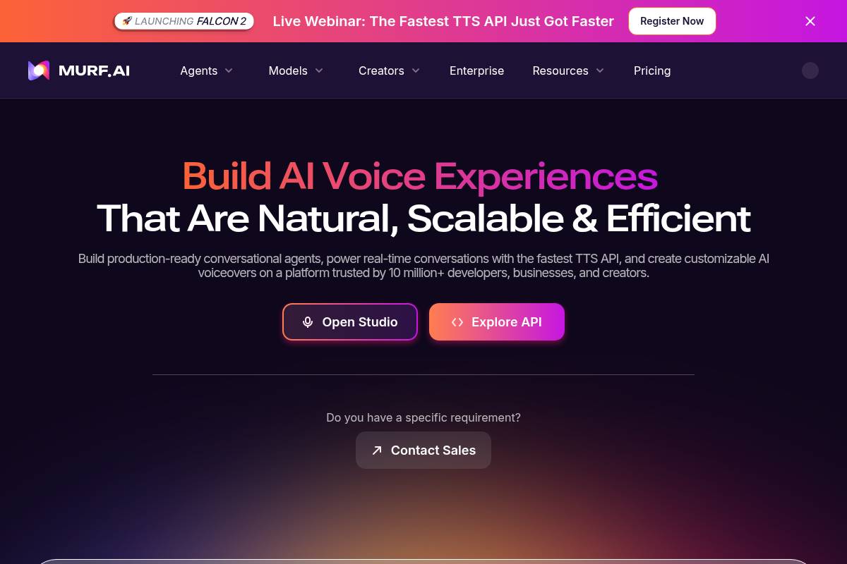 10. Murf AI Agents — Best for Multi-Workflow Healthcare Voice AI Under One Compliance Roof