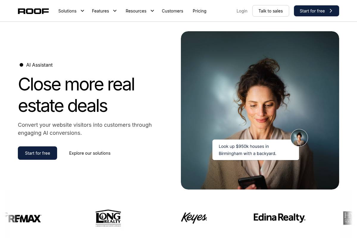 10. Roof AI: Best Website Chatbot for Lead Qualification