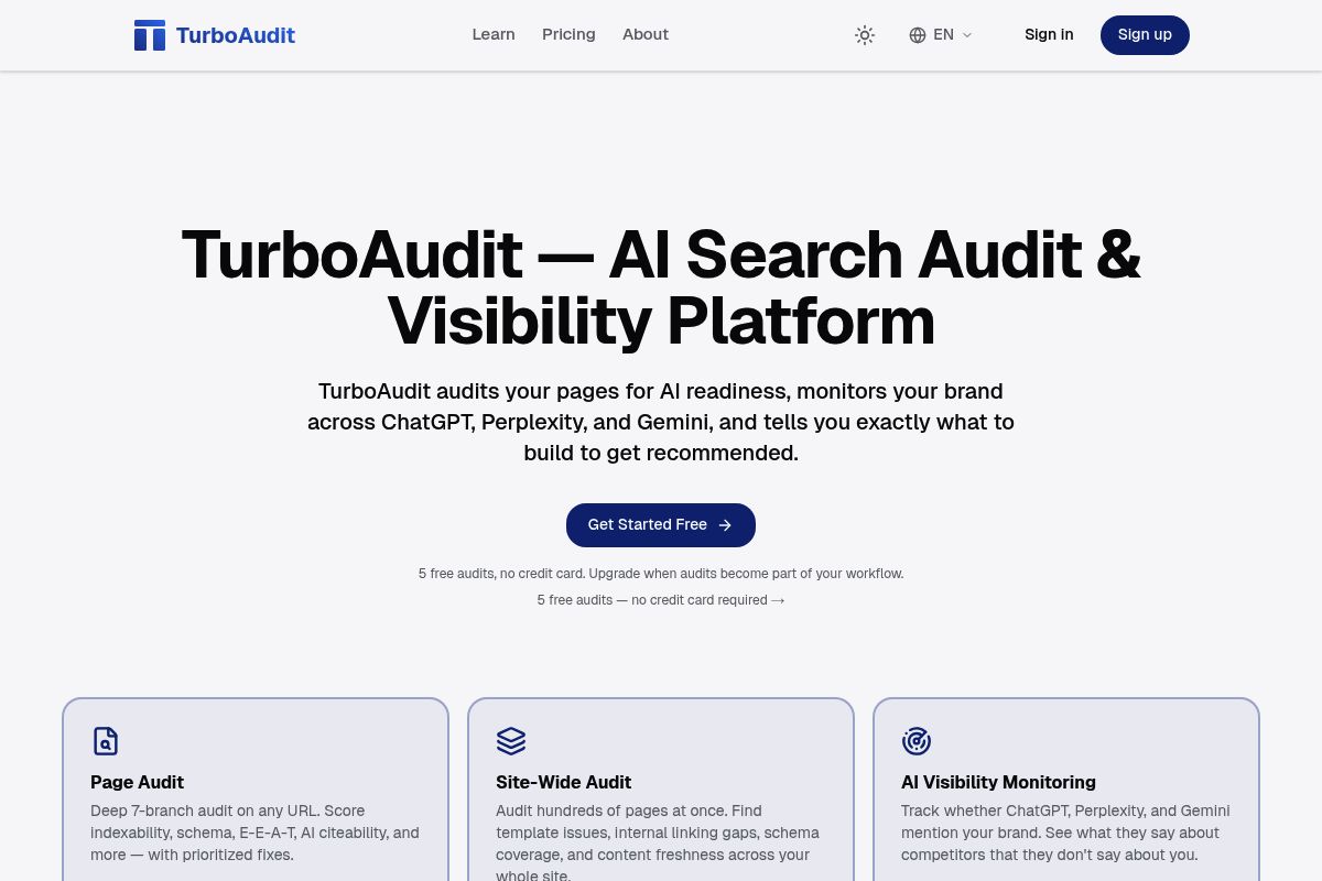 10. TurboAudit — Best for Page-Level AI Diagnostics