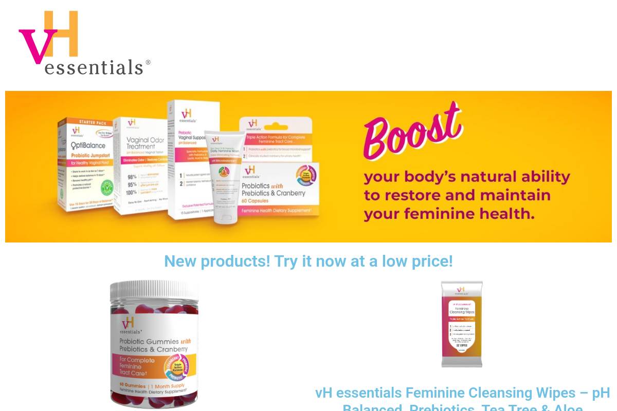 10. vH essentials Probiotics with Prebiotics and Cranberry: Best for Budget Triple-Action Support