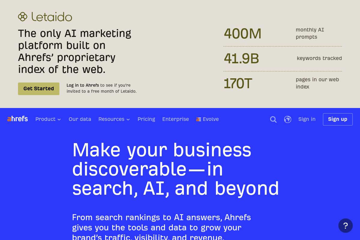 2. Ahrefs: Best for Backlink Research and Technical SEO Depth