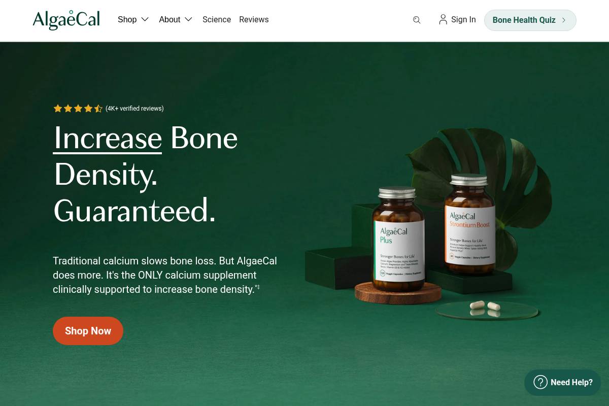 2. AlgaeCal: Best for Clinically Studied Bone Density Support