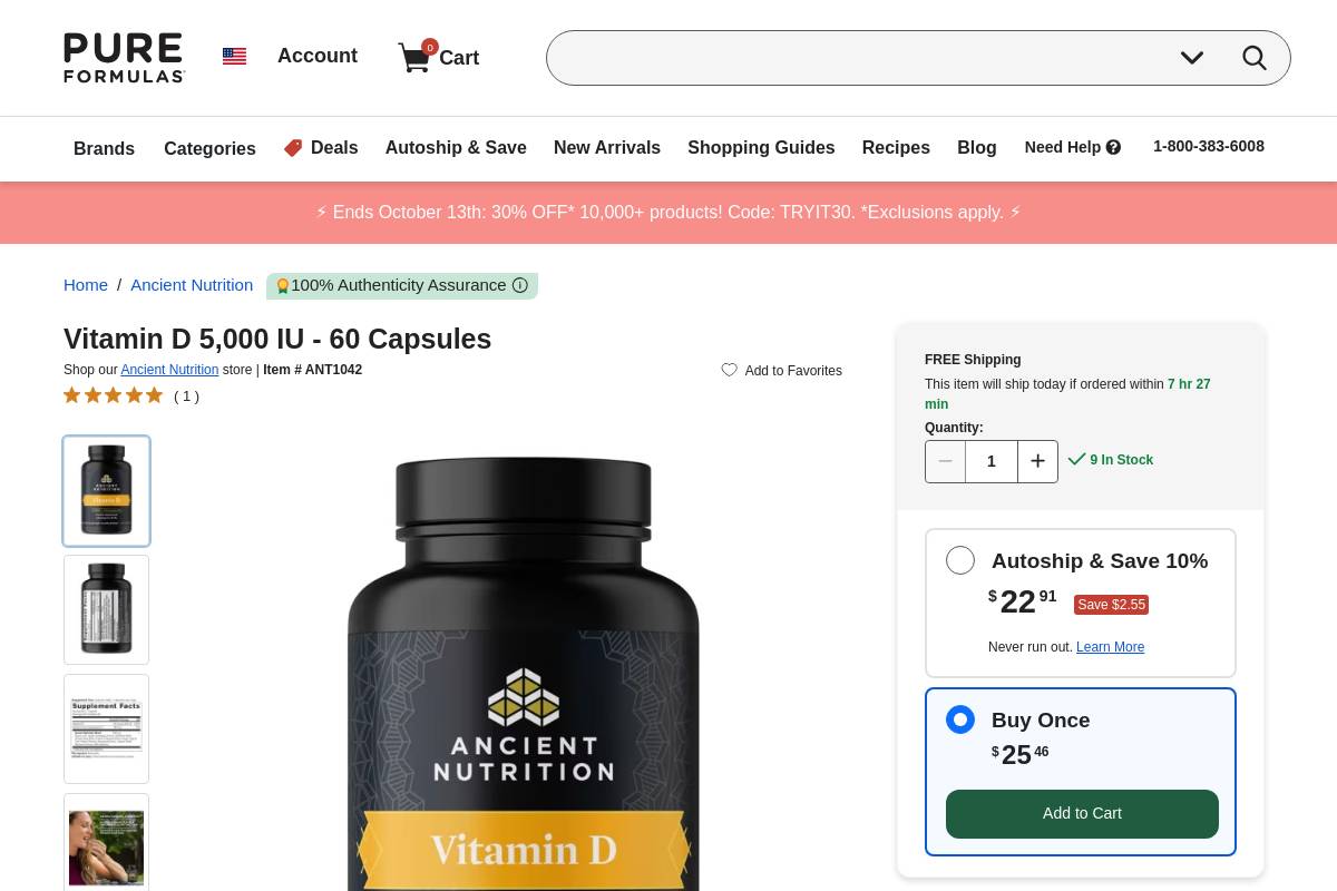 2. Ancient Nutrition Vitamin D: Best for Whole-Food, Bone-Broth-Based D3