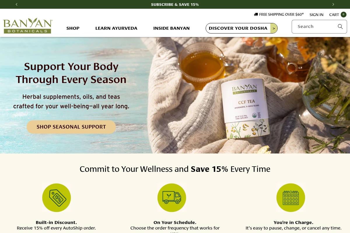2. Banyan Botanicals — Best for Traditional Ayurveda