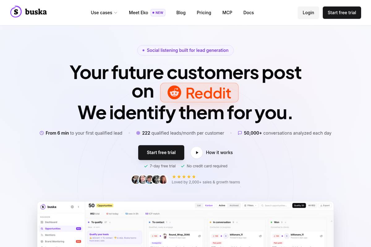 2. Buska — Best for Multi-Platform AI Intent Scoring