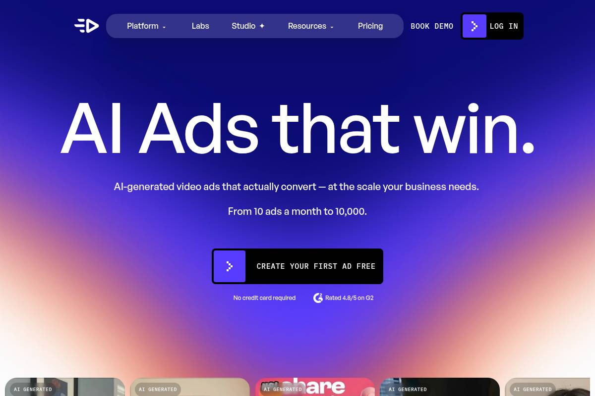 2. Creatify: Best for URL-to-Video UGC Ads