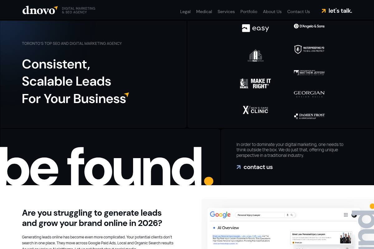 2. dNOVO Group — Best for Legal, Medical & Professional Services SEO