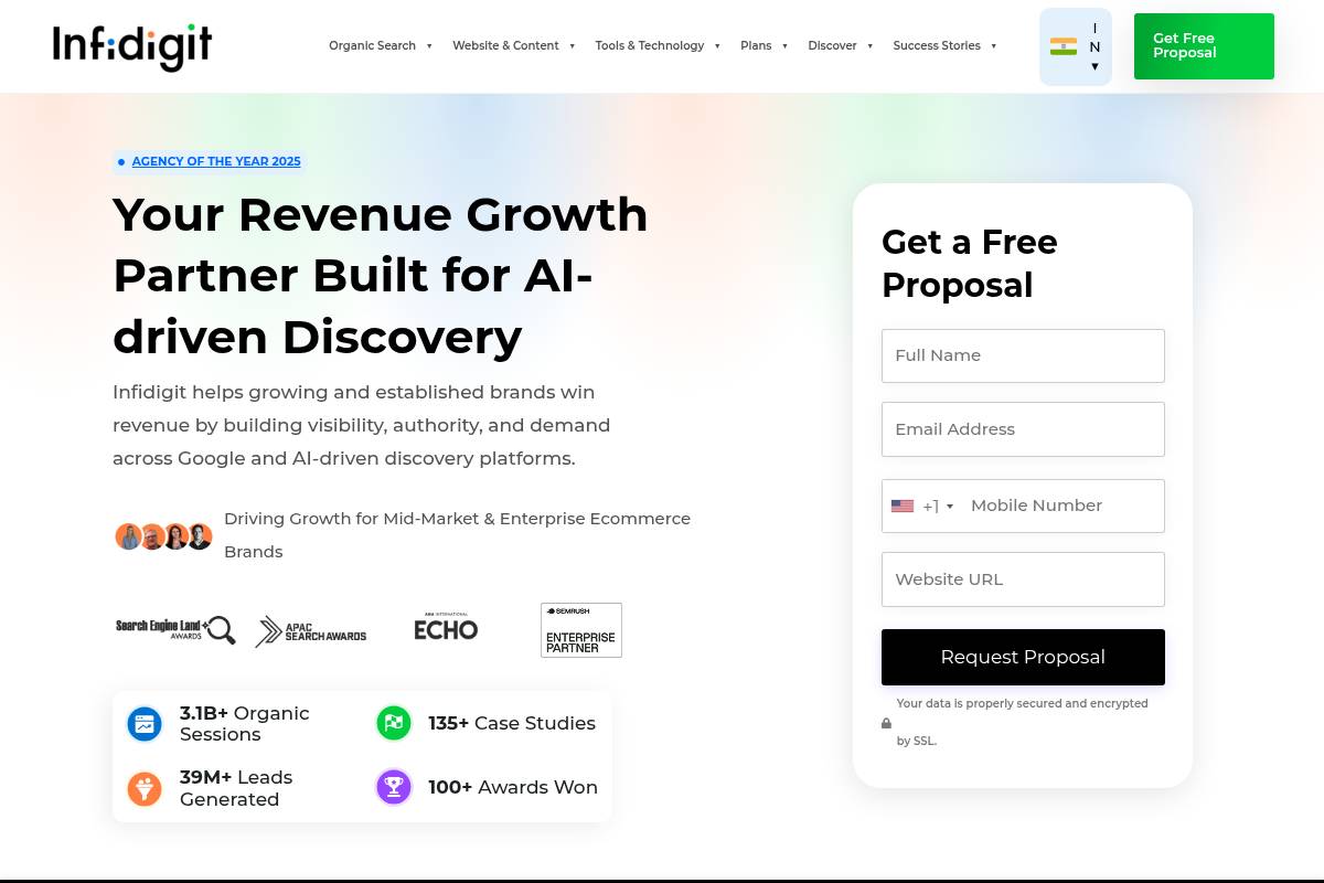 2. Infidigit: Best for Enterprise and E-commerce SEO at Scale
