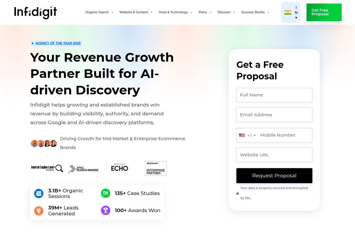 2. Infidigit — Best for Enterprise GEO and LLM SEO