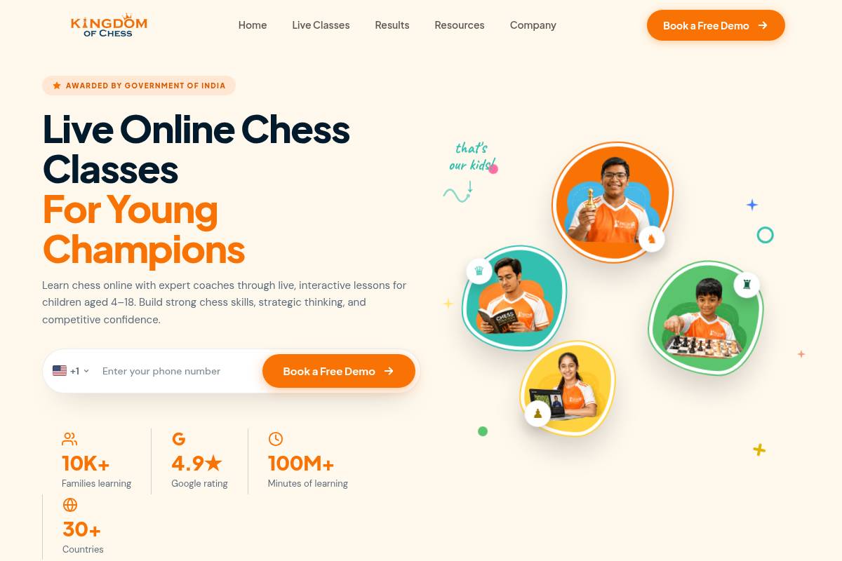 2. Kingdom of Chess: Best for FIDE-Certified Live GM/IM Coaching