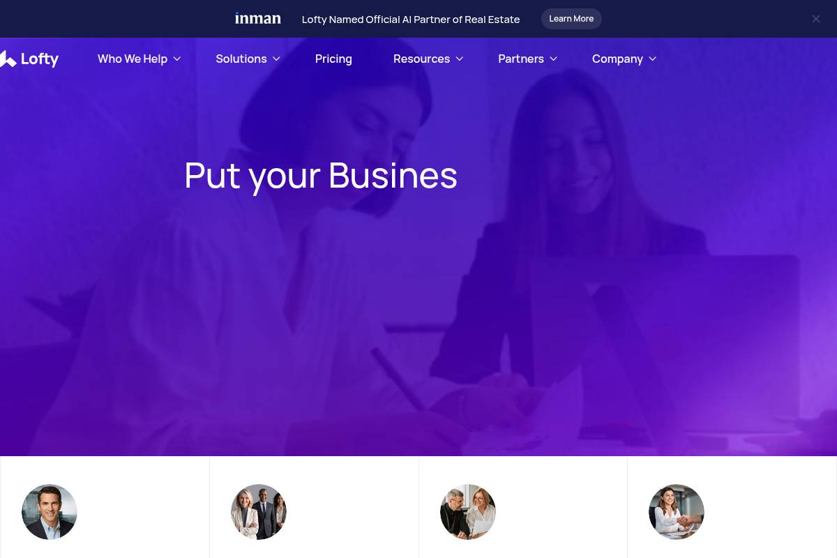 2. Lofty: Best for All-in-One AI CRM and IDX Websites