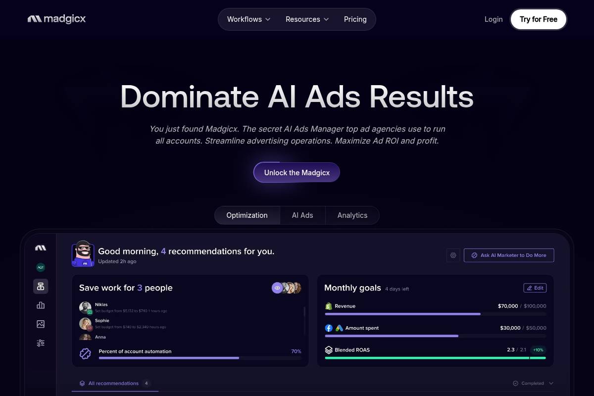 2. Madgicx: Best for Meta Ad Automation