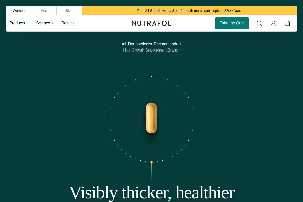 2. Nutrafol Women — Best for Clinically Backed Hair Growth