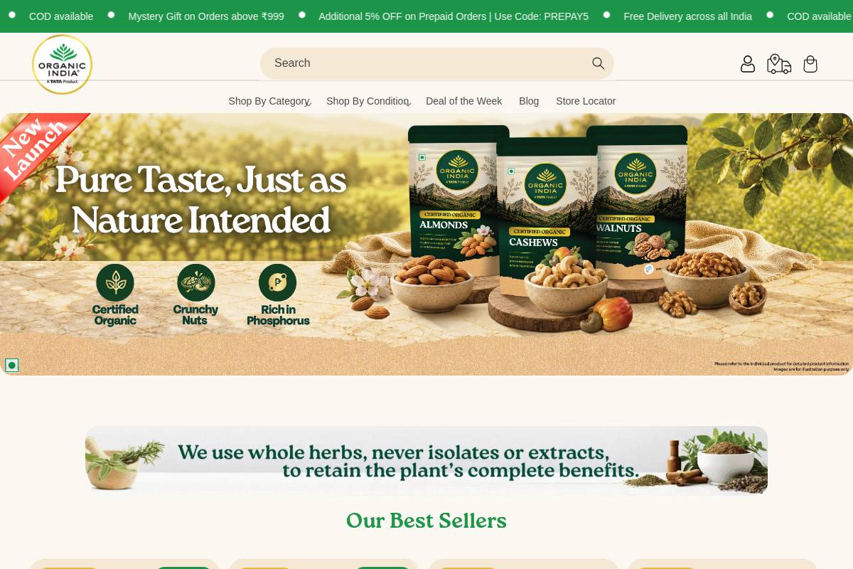 2. Organic India: Best for Shatavari-Based Hormonal Balance