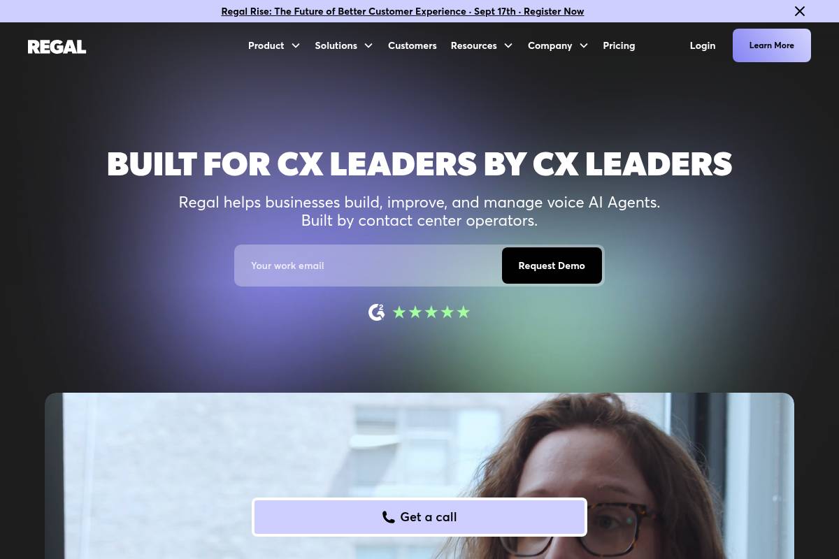 2. Regal.ai — Best for Enterprise CX in Insurance, Healthcare, and Financial Services