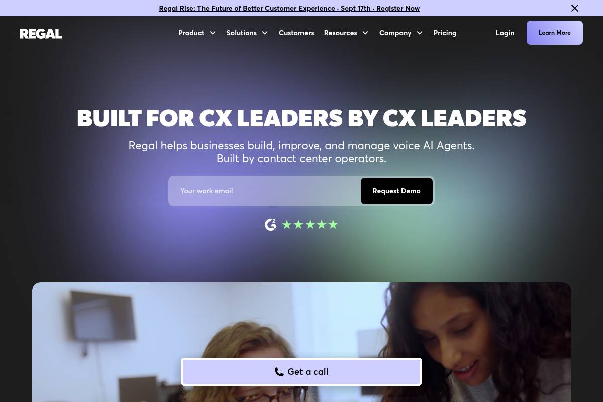 2. Regal.ai — Best for Insurance, Healthcare, and Financial Services Contact Centers
