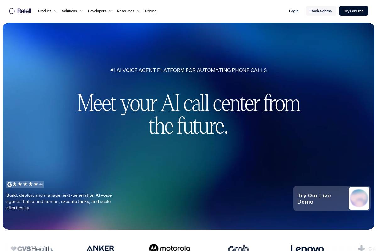 2. Retell AI: Best for Brokerages Wanting Custom-Built Qualification Flows