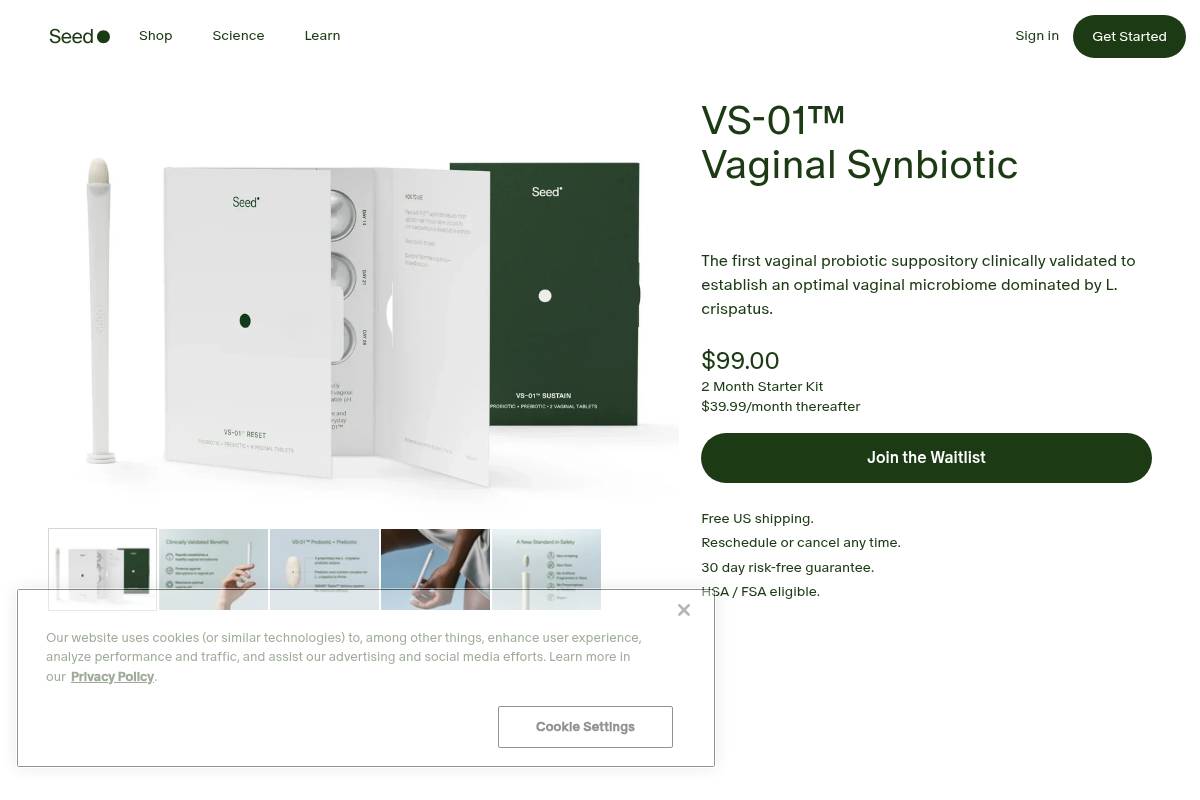 2. Seed VS-01: Best for Clinically Validated Vaginal Microbiome Reset