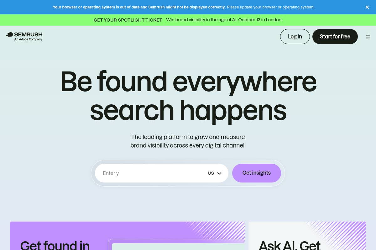 2. Semrush: Best for All-in-One SEO Suite with AI Visibility Tracking