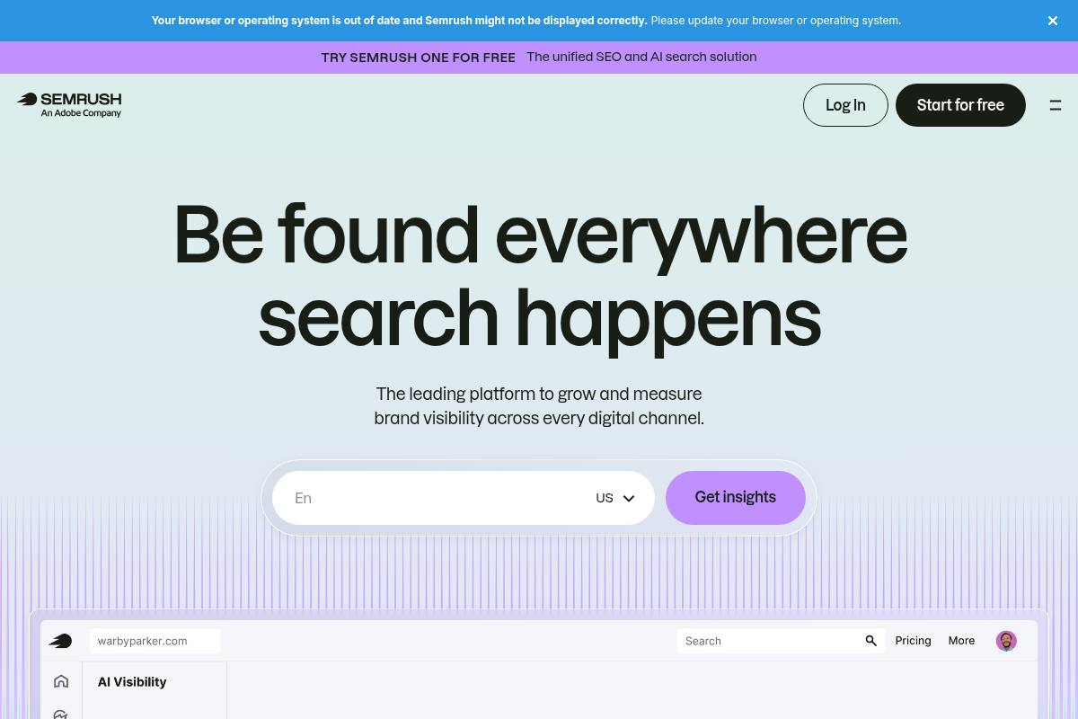 2. Semrush One — Best for All-in-One SEO and AI Visibility