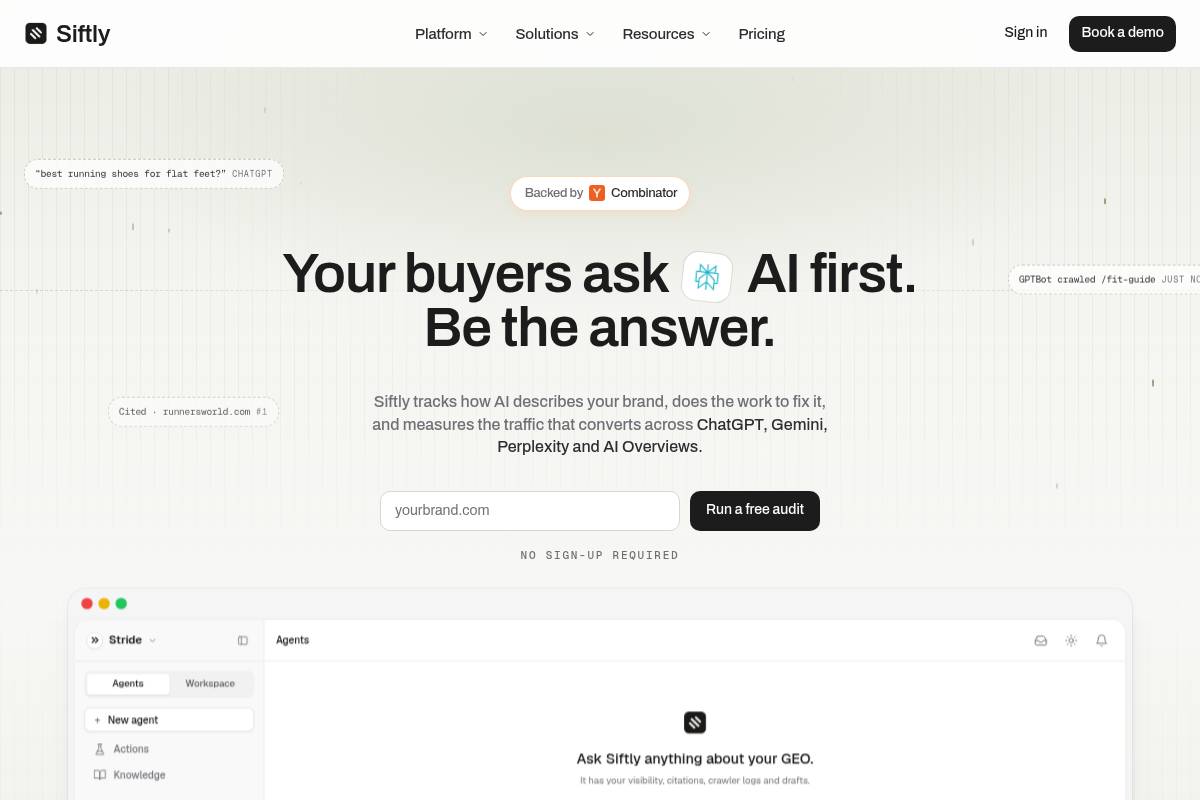 2. Siftly: Best for Marketer-Friendly Brand Hallucination Flags