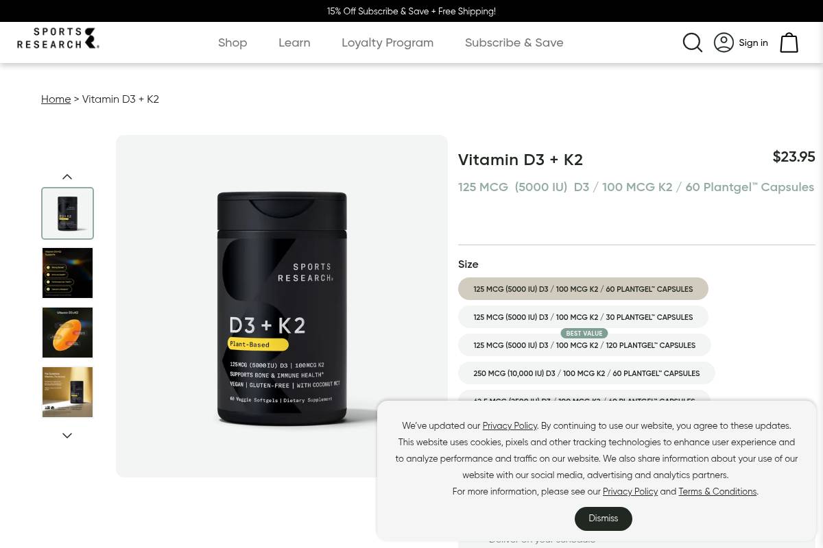 2. Sports Research Vegan D3 + K2 — Best for Bone and Immune Support