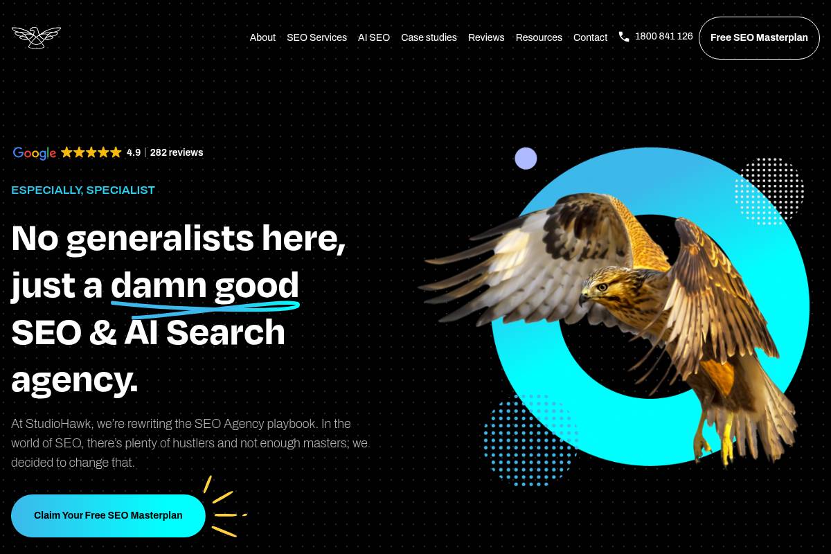 2. StudioHawk — Best for Specialist Technical SEO Combined with AI Search
