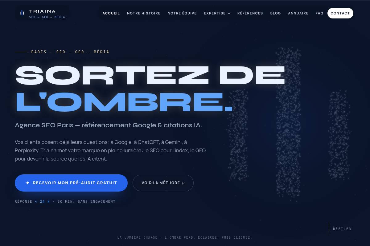 2. Triaina — Best for GEO-Native Strategy in Paris