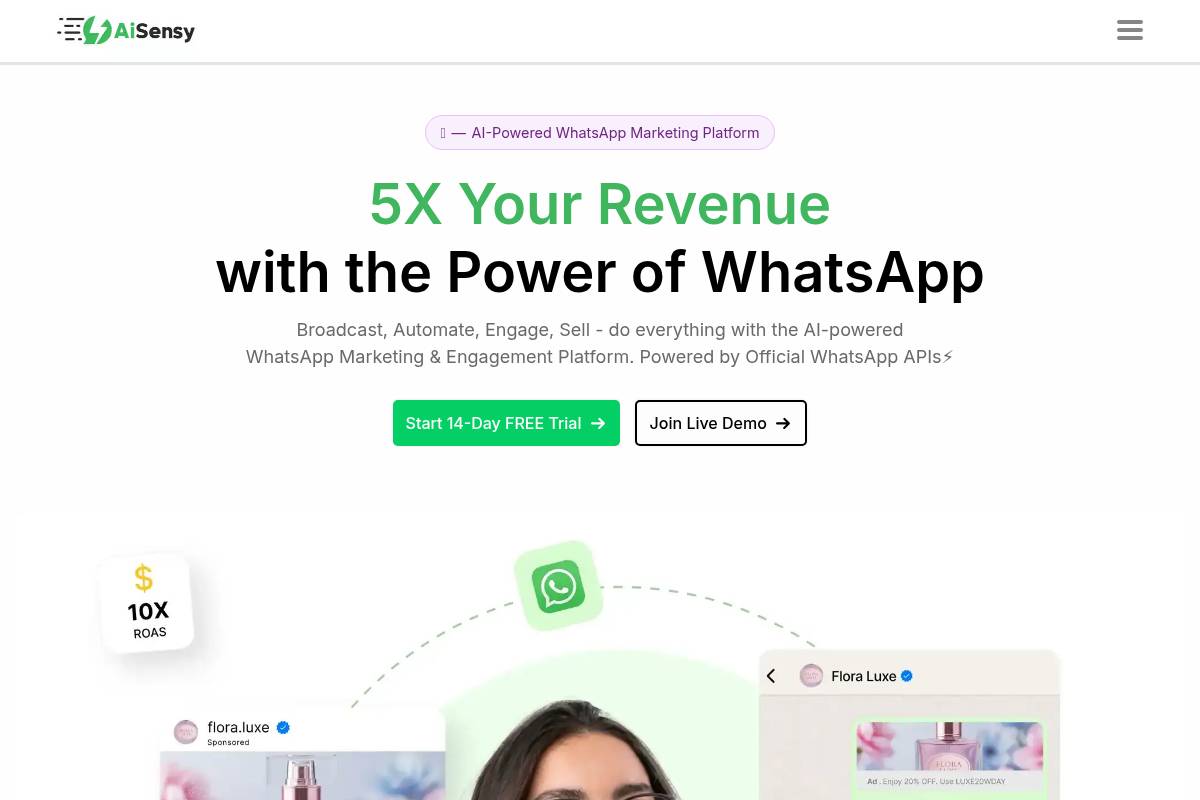 3. AiSensy: Best Budget-Friendly WhatsApp API Access