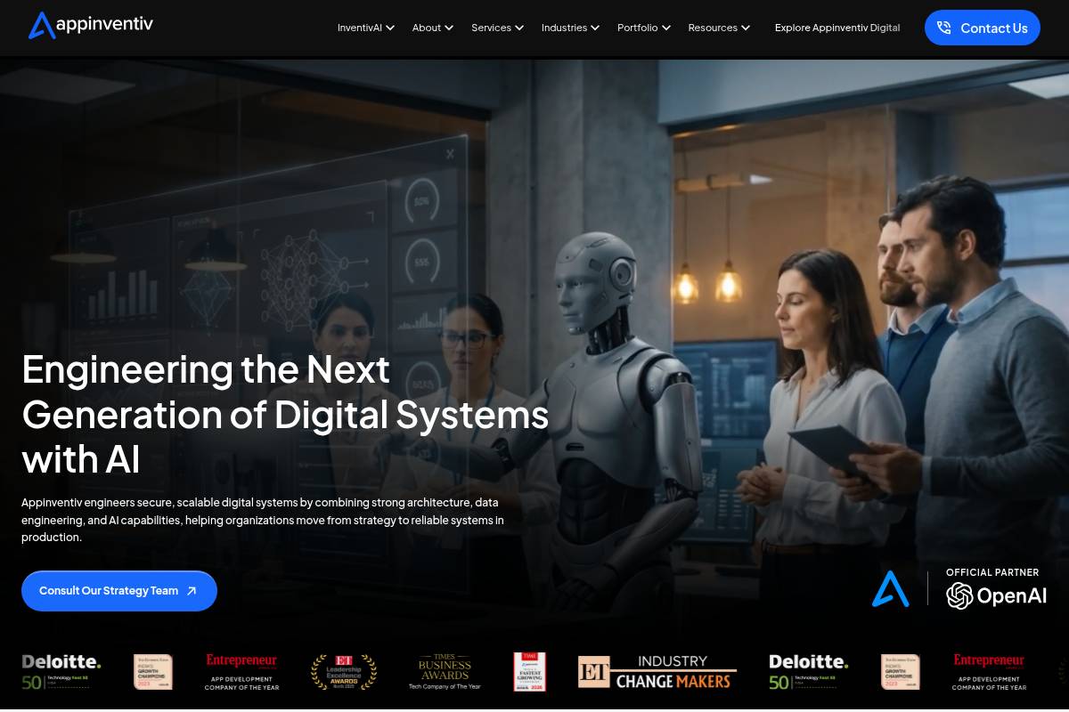 3. Appinventiv: Best for Well-Funded Startups Needing Enterprise-Grade AI