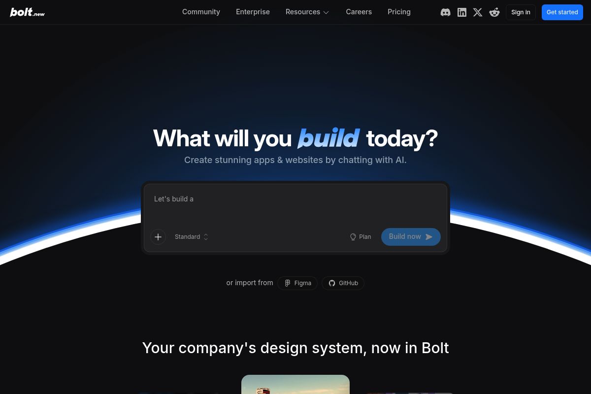 3. Bolt.new — Best for Browser-Based Rapid Prototyping with WebContainers