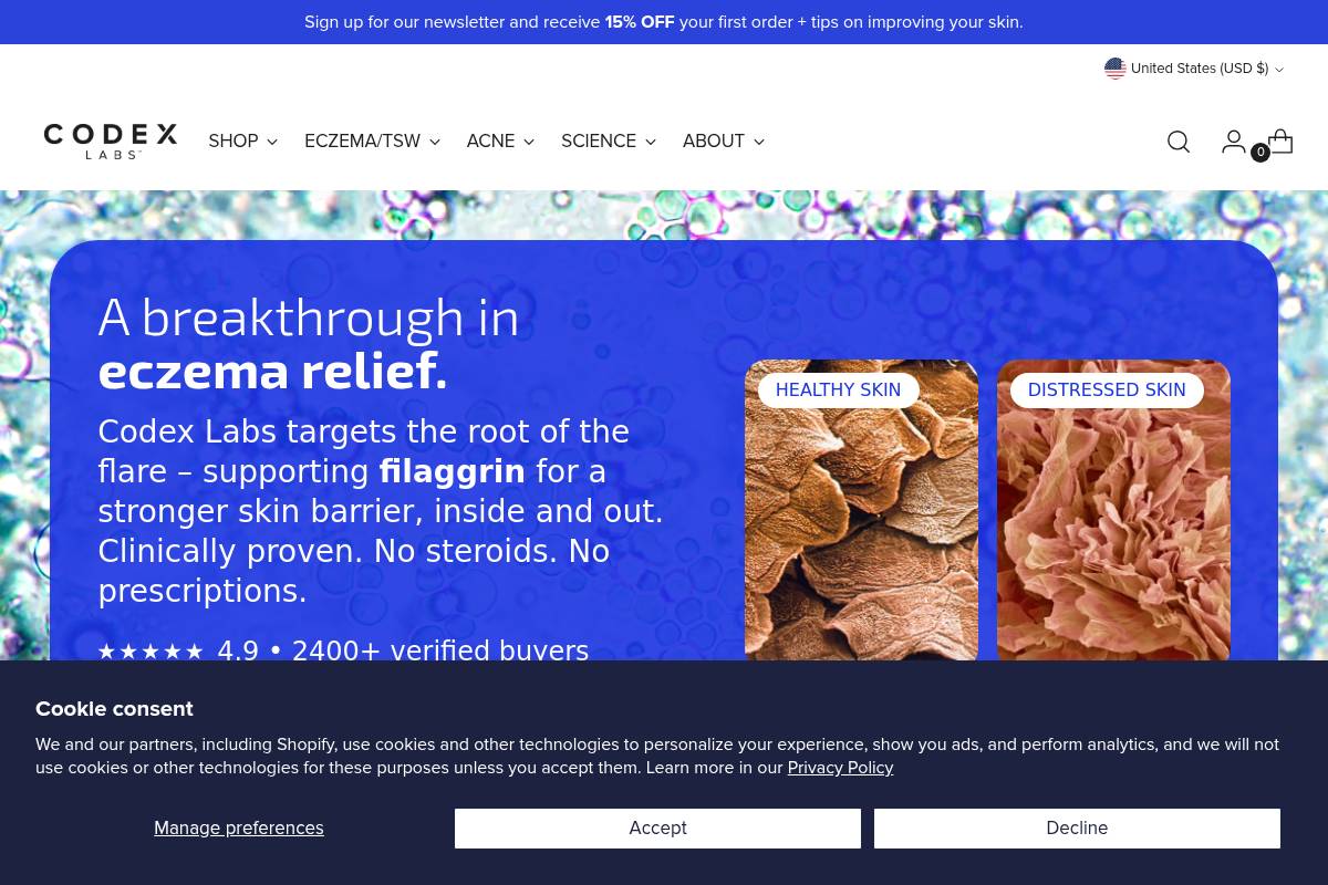3. Codex Labs Shaant ClearSkin 2.0: Best for Clinically Tested Lesion Reduction