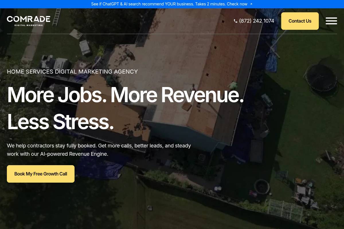 3. Comrade Digital Marketing Agency: Best for Local and Home Services SEO