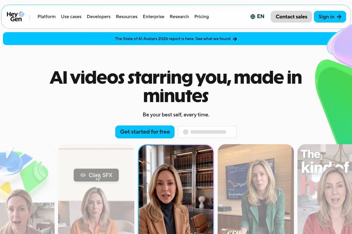 3. HeyGen: Best for AI Avatar Presenter Videos