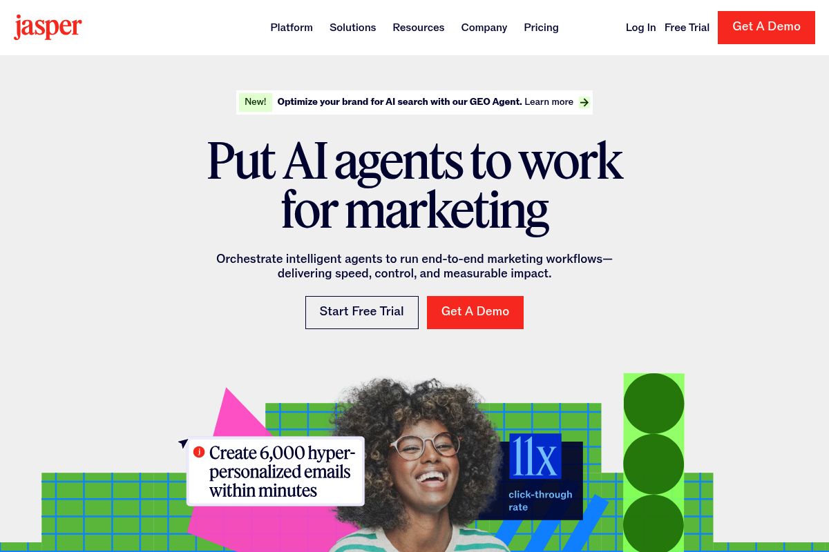 3. Jasper — Best for Enterprise Brand Voice and Content Automation