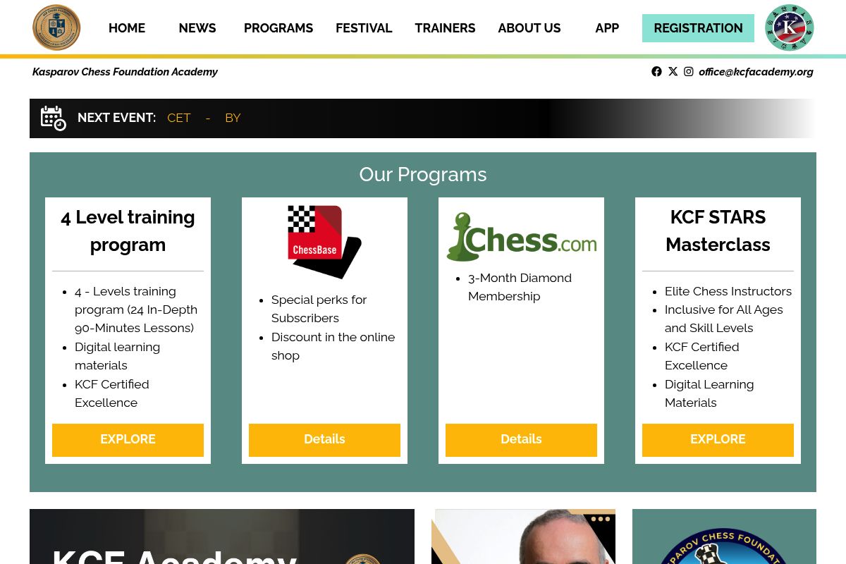 3. KCF Academy — Best for Elite GM Masterclasses