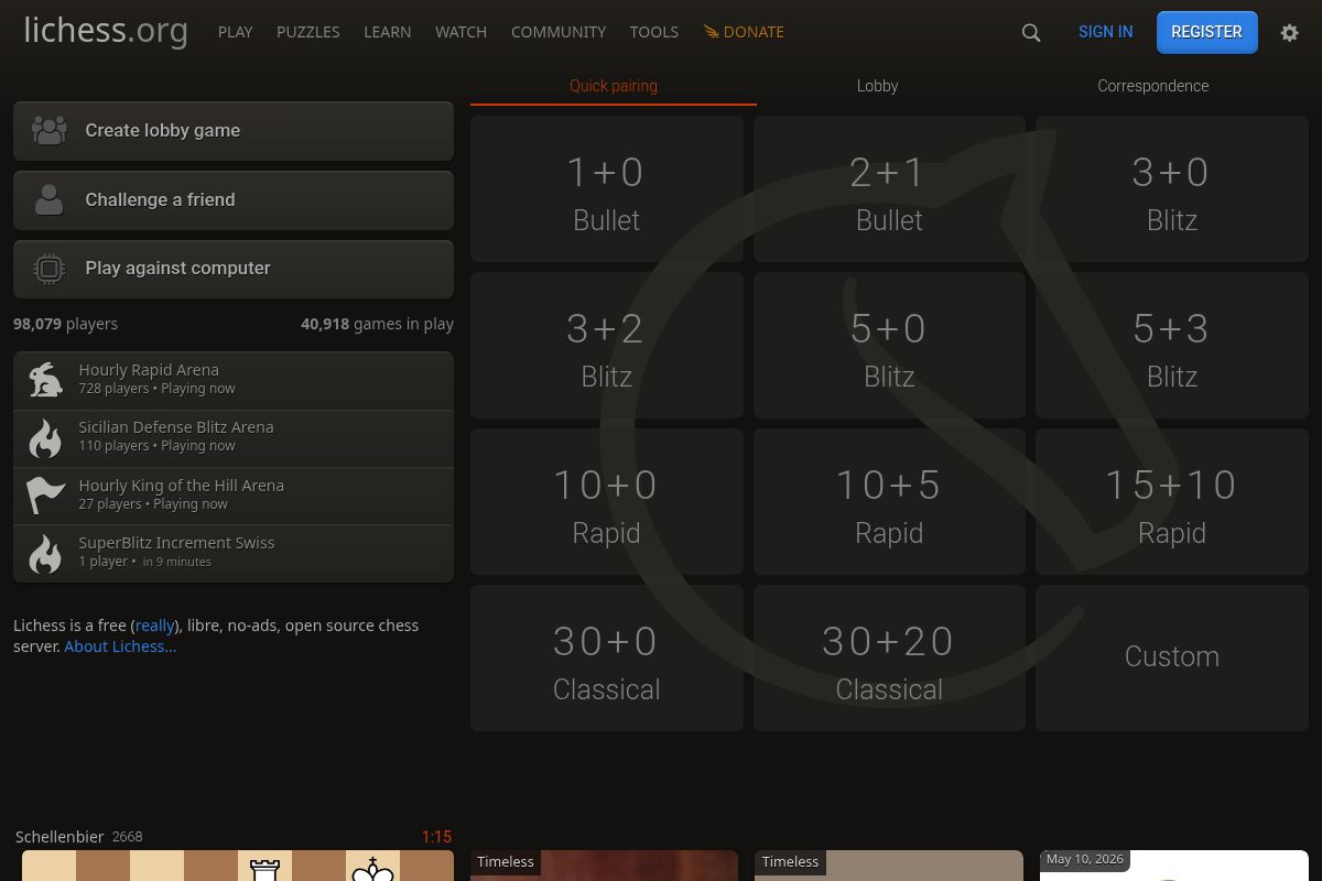 3. Lichess — Best for Completely Free Premium Features